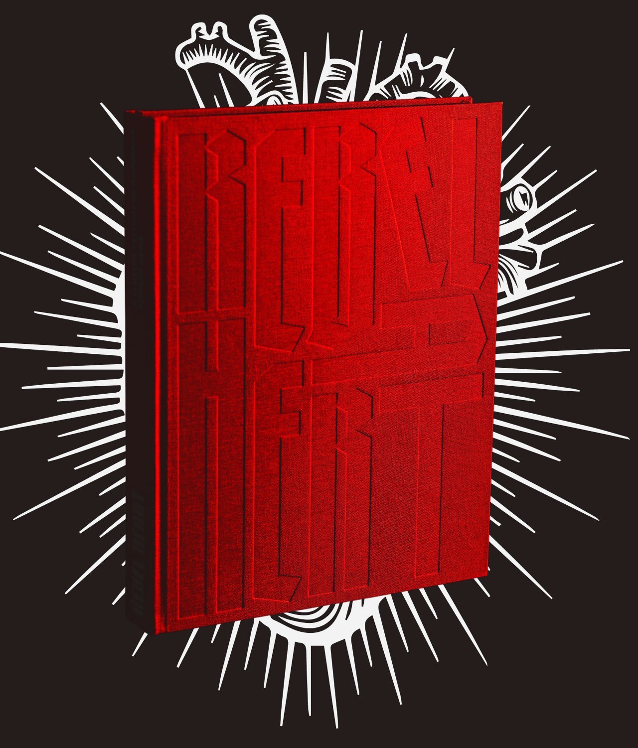 Rebel Heart, a red clothbound art book with the title embossed across the cover